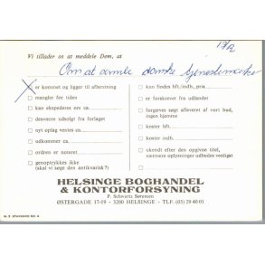Helsinge Boghandel & Kontorforsyning - 3200 Helsinge - Brevkort - Brugt