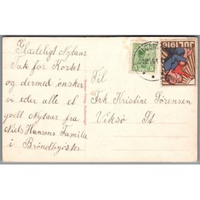Julemrke 1916 p Postkort
