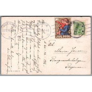 Julemrke 1916 p Postkort