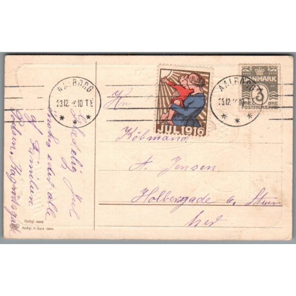 Julemrke 1916 p Postkort