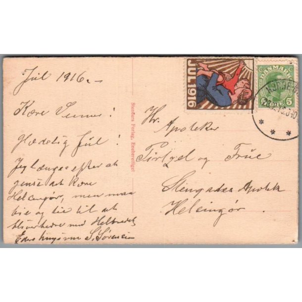 Julemrke 1916 p Postkort