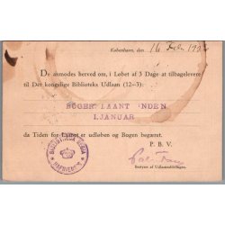 Det kongelige Biblioteks Udlaan - K�benhavn  - Brevkort - Brugt