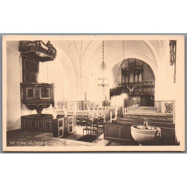 Det indre af S�ndre Sogn Kirke - Postkort - Ubrugt