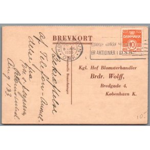 Kgl. Hof Blomsterhandler - Brdr. Wolff - Bredgade 4  - Helsagskort - Brugt