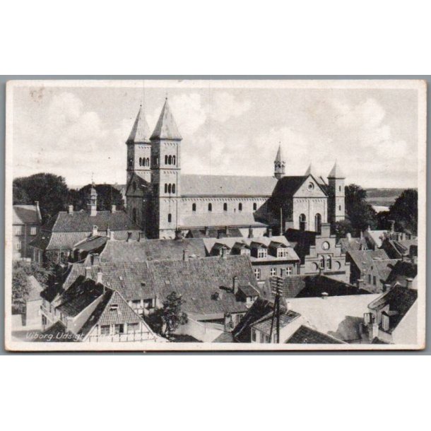 Viborg -  Udsigt mod Domkirken - Postkort - Brugt