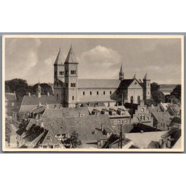 Viborg -  Udsigt mod Domkirken - Postkort - Brugt