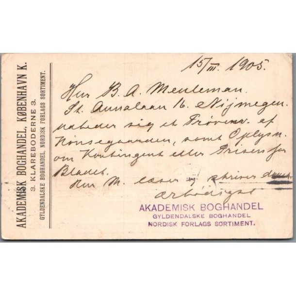 Akademisk Boghandel - K�benhavn K. - Brevkort - Brugt