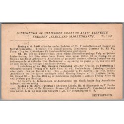 Foreningen af Officerer udenfor aktiv Tjeneste  - Brevkort - Brugt