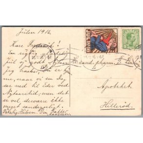 Julemrke 1916 p Postkort