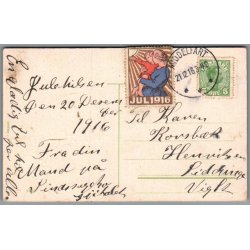 Julemrke 1916 p Postkort