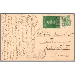 Julemrke 1915 p Postkort til Norge