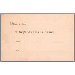 H. Poulsen - S�ndreboulevard 58 - V. - Udbedes : Et Tospands L�s Gulvsand  - Helsagskort u/n - Ubrugt