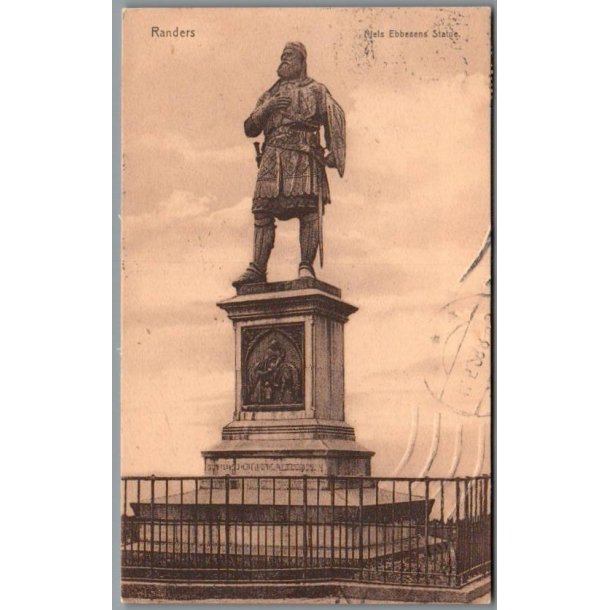 Randers - Niels Ebbesens Statue - Postkort - Brugt