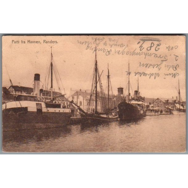 Randers - Parti fra Havnen - Postkort - Brugt