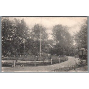 Fladbro - Parti af Haven - Postkort - Brugt