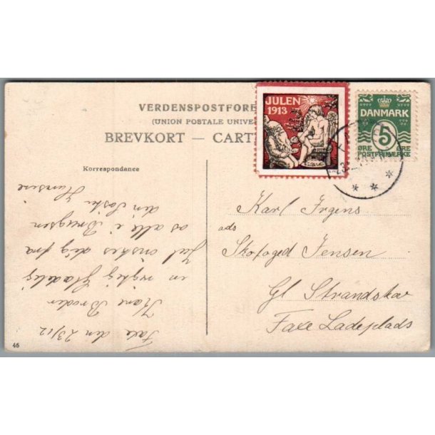 Julemrke 1913 p Postkort