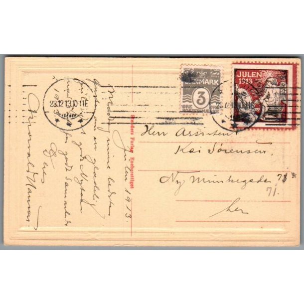 Julemrke 1913 p Postkort