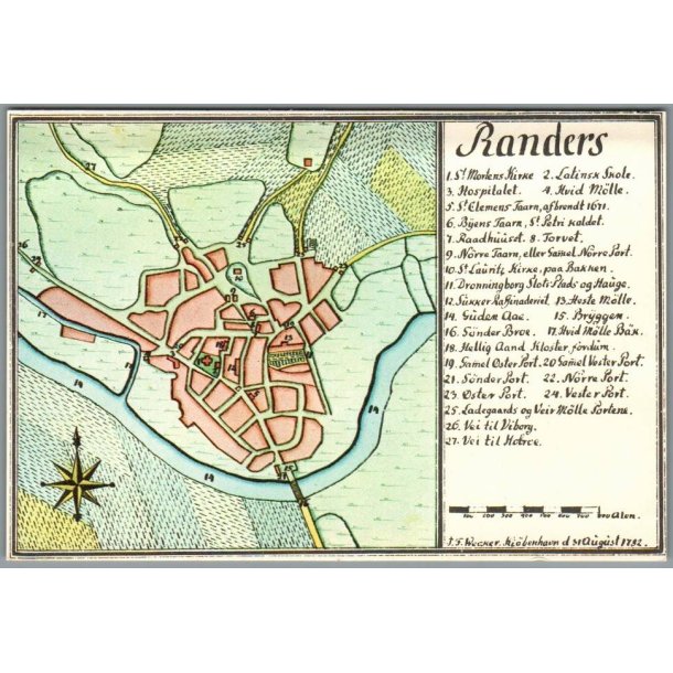Randers - Kopi af kort fra 1782