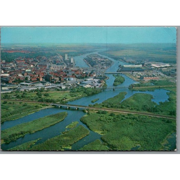 Randers - Luftfoto - Postkort - Brugt