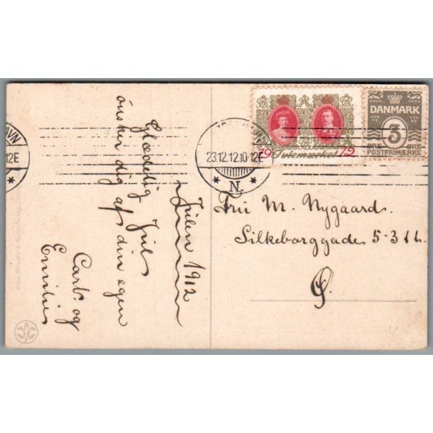 Julemrke 1912 p Postkort
