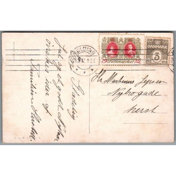 Julemrke 1912 p Postkort
