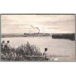 Randers - "Niels Brock" sejler gennem Randers Fjord  - Postkort - Brugt - Har vret klbet op !