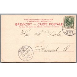 Randers - "Niels Brock" sejler gennem Randers Fjord  - Postkort - Brugt