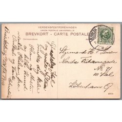 Sten flyttes - Stemplet �r�sk�bing 1910 - Postkort - Brugt