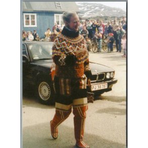 Dronning Margrethe  i Grnlandsk nationaldragt - Postkort - Ubrugt