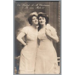 Else Frlich og A.M. Christiansen i "De smaa Michur" - Skuespiller - Postkort - Ubrugt