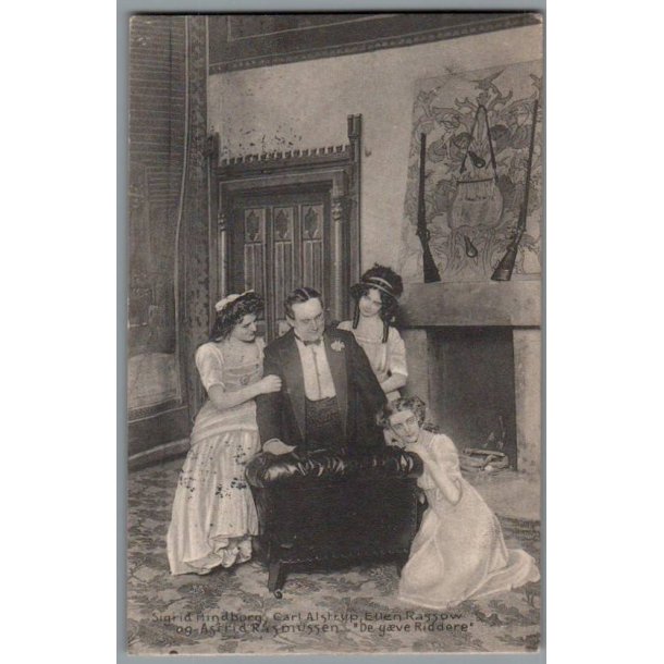 Sigrid Hindberg - Carl Alstrup - Ellen Rasmussen - Astrid Rasmussen - Skuespiller - Postkort - Brugt