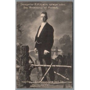 Skuespiller P.A. Hjlm oplser uden Bog - Skuespiller - Postkort - Brugt