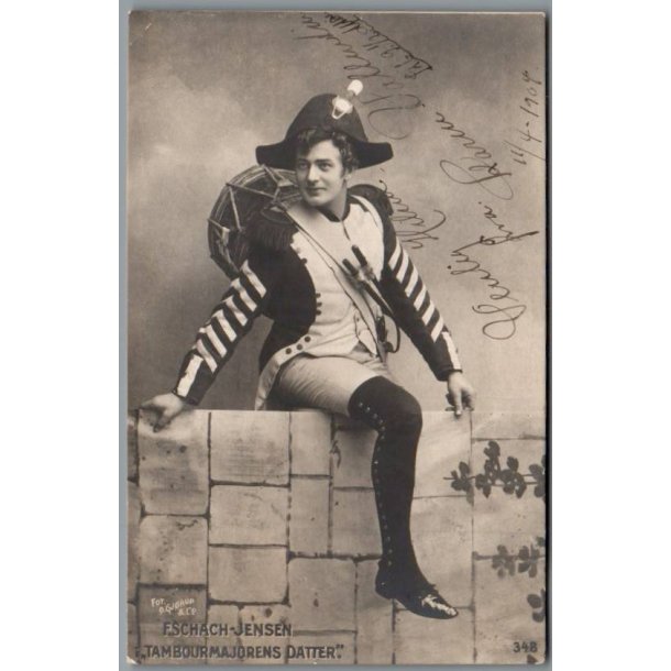 Schach-Jensen i "Tamburgmajordrens Datter" - Skuespiller - Postkort - Brugt