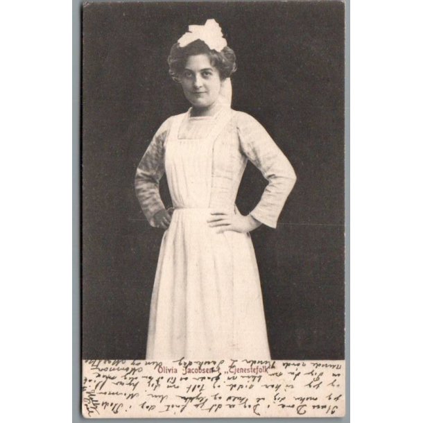 Olivia Jacobsen i "Tjenestefolk" - Postkort - Brugt