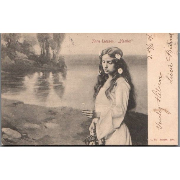 Anna Larsen i "Hamlet"- Skuespiller - Postkort - Brugt