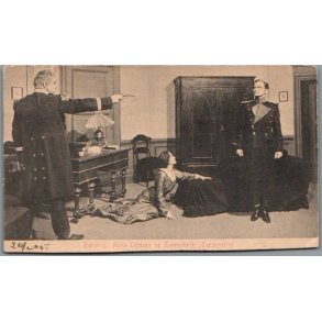 Fjelstrup,- Anna Larsen og Zangenberg i Tappenstreg - Postkort - Brugt