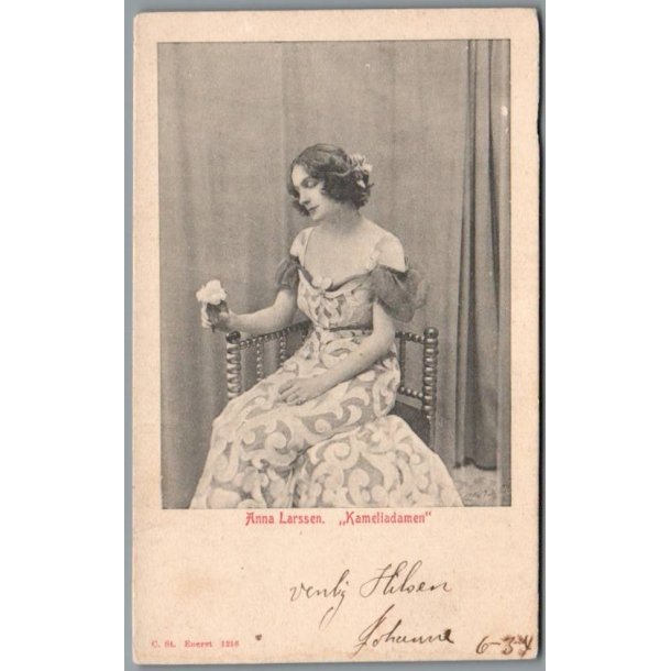 Anna Larsen i "Kameliadamen"- Skuespiller - Postkort - Ubrugt