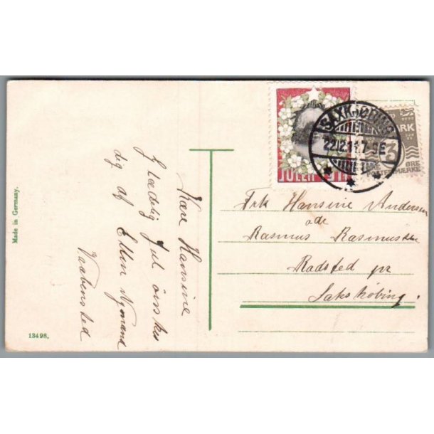 Julemrke 1911 p Postkort