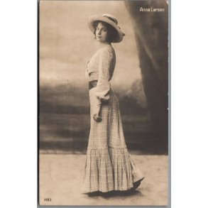 Anna Larsen - Skuespiller - Postkort - Brugt