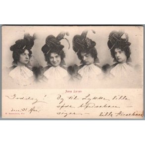 Anna Larsen - Skuespiller - Postkort - Brugt