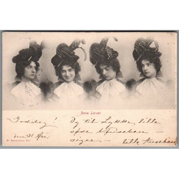Anna Larsen - Skuespiller - Postkort - Brugt