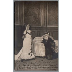 Fru Oda Nielsen og Fru. Math Nielsen i Tante Cramers Testamente" - Skuespiller - Postkort - Brugt