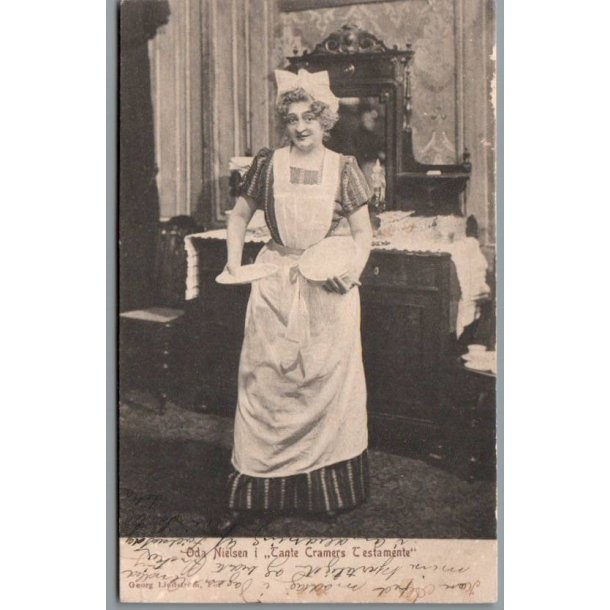 Oda Nielsen i Tante Cramers Testamente" - Skuespiller - Postkort - Brugt