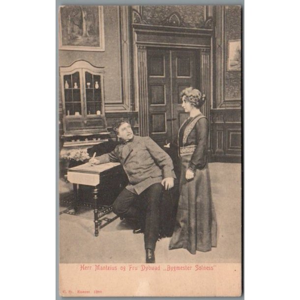 Herr Martinius og Fru Dybvad i "Bygmester Solness" - Skuespiller - Postkort - Ubrugt