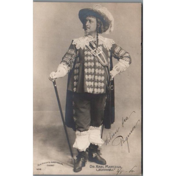 Dr. Karl Martinius i "Elverh�j"- Skuespiller - Postkort - Brugt