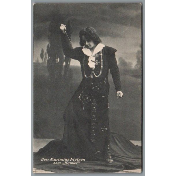 Herr Martinius Nielsen som "Hamlet" - Skuespiller - Postkort - Brugt