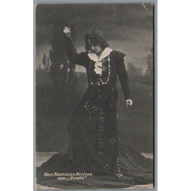 Herr Martinius Nielsen som "Hamlet" - Skuespiller - Postkort - Brugt