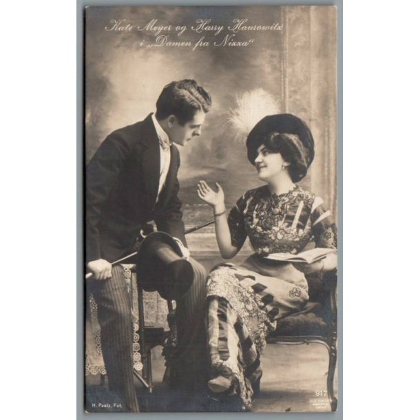 Kate Meyer og Harry Haurowitx i "Damen fra Nixxa" - Skuespiller - Postkort - Brugt