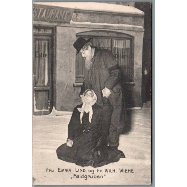Fru Emma Lind og Hr. Wilh. Wiehe - Skuespiller - Postkort - Brugt