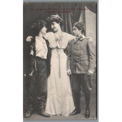 Frk. Lundgren, Frk. Bjerre, Frk. Roelsgaard i "De smaa Landstrygere"- Skuespiller - Postkort - Brugt